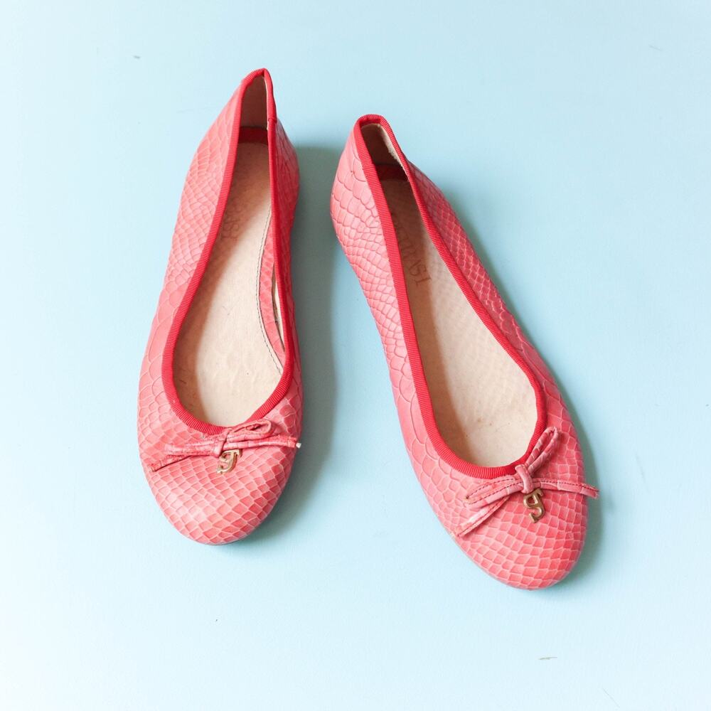 Supertrash Genuine Leather Ballet Flats Toe Bow Womens EU 38 Clean Girl Basic